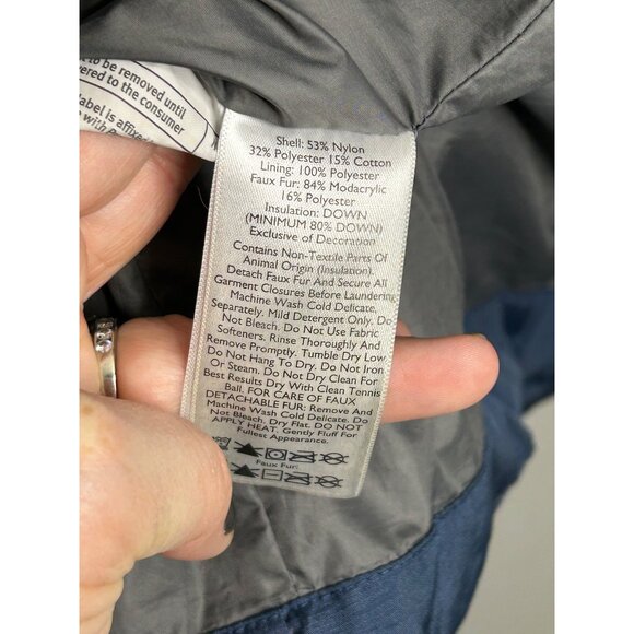 Eddie Bauer Women's coat Sz Medium blue down filled hooded parka winter jacket - Picture 10 of 16